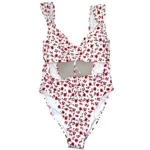 Floral one piece bathing suit